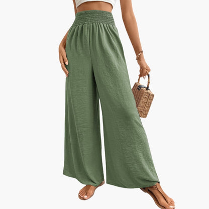 Women's Loose Fit Elastic Waist Pants with Side Pockets
