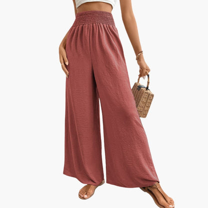 Women's Loose Fit Elastic Waist Pants with Side Pockets