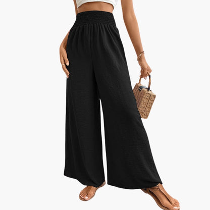 Women's Loose Fit Elastic Waist Pants with Side Pockets