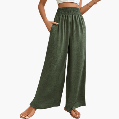 Women's Loose Fit Elastic Waist Pants with Side Pockets