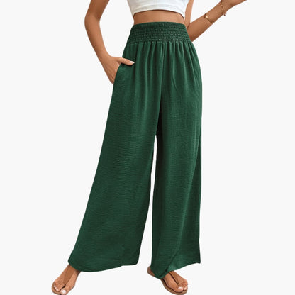 Women's Loose Fit Elastic Waist Pants with Side Pockets