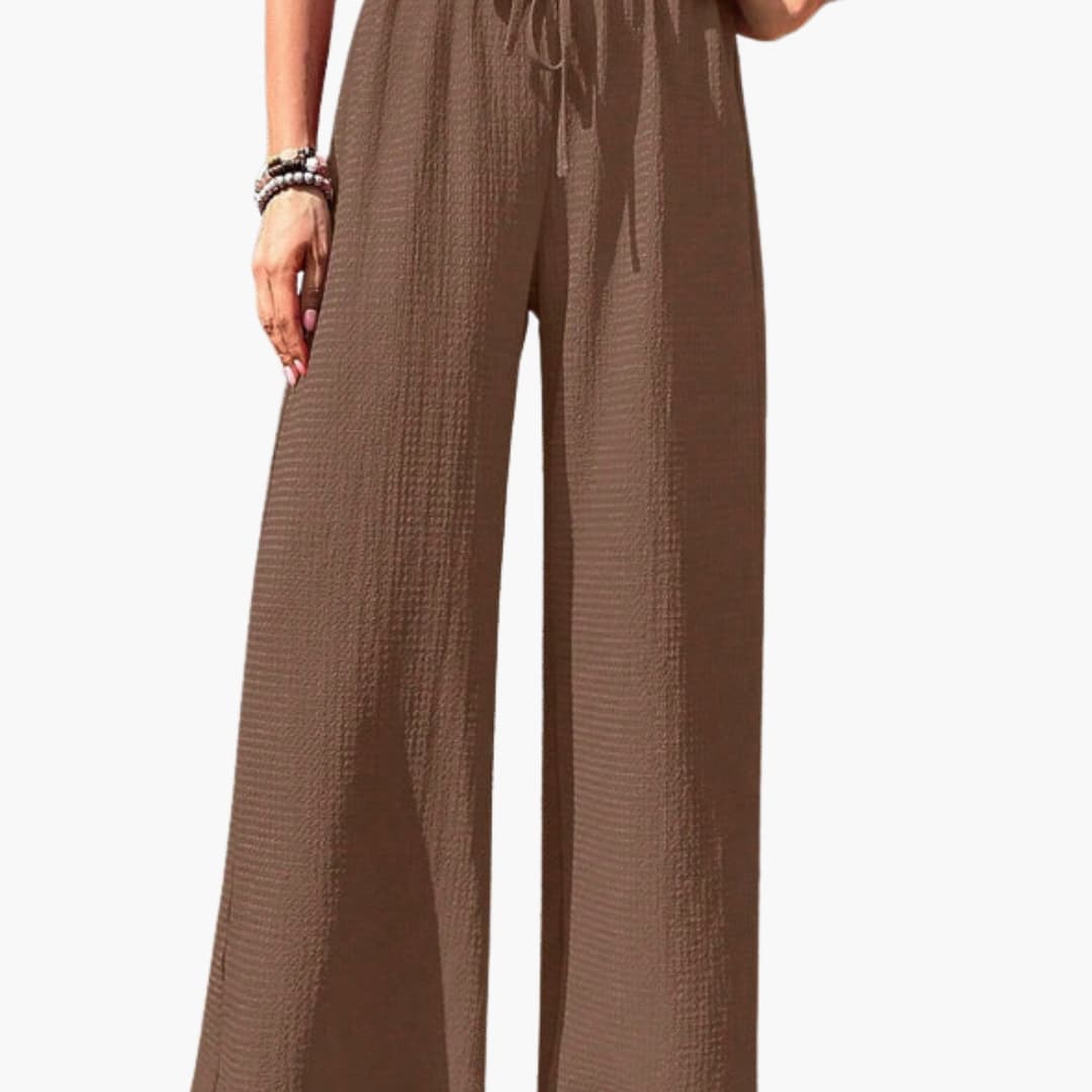 Women's Loose Fit Wide Leg Pants Elastic Waistband
