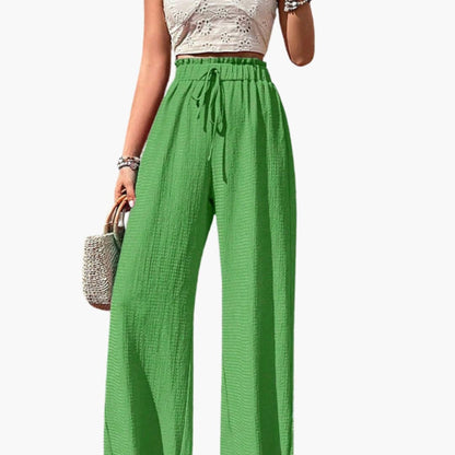 Women's Loose Fit Wide Leg Pants Elastic Waistband