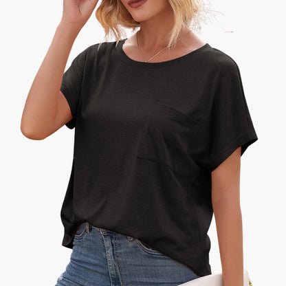 Women's Relaxed Fit T-Shirt Cotton Chest Pocket