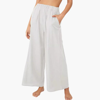 Women's Loose Fit Summer Pants Elastic Waist Side Pockets