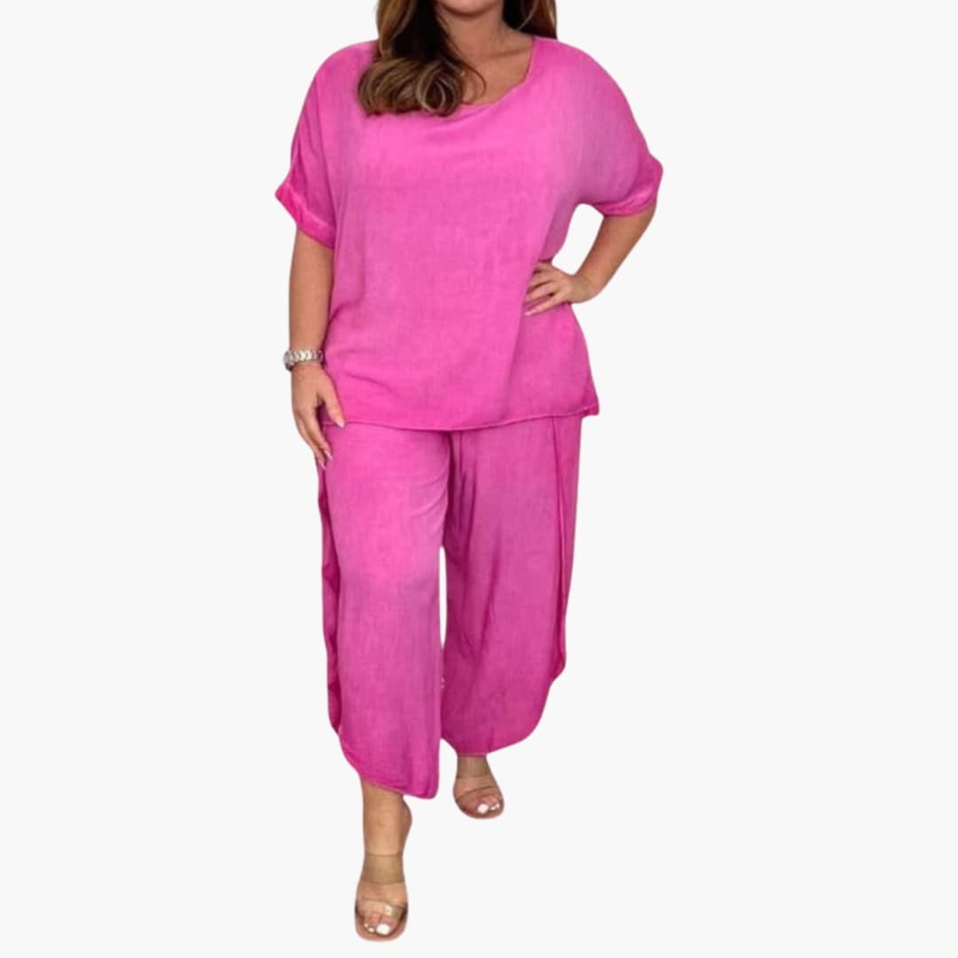 Women's Two-Piece Pants Set Loose Wide Leg - VibreMode