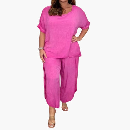 Women's Two-Piece Pants Set Loose Wide Leg - VibreMode