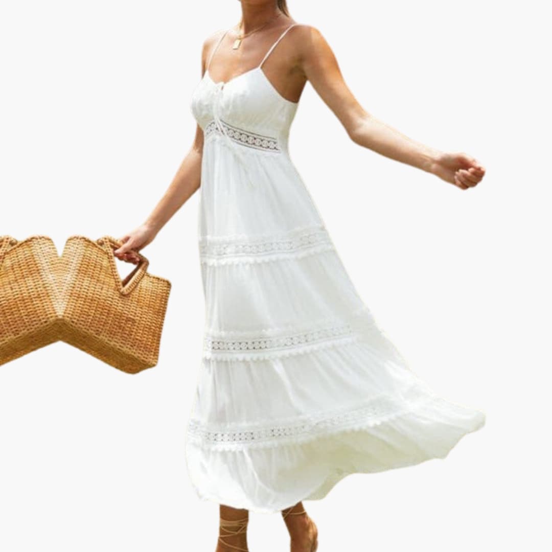 Women's Maxi Dress Spaghetti Straps V Neck