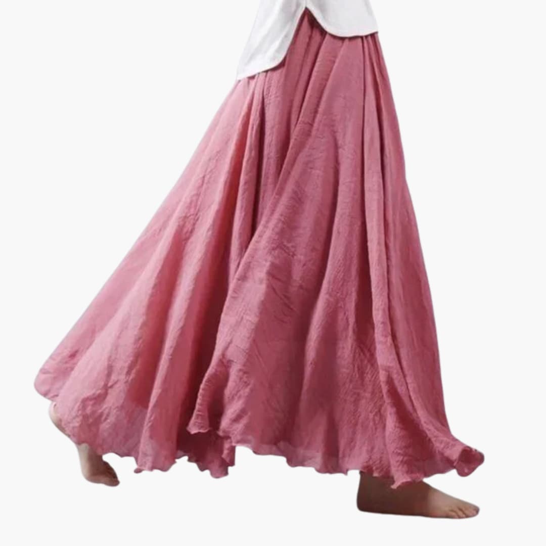 Women's Maxi Skirt Elastic Waist Straight Hemline - VibreMode