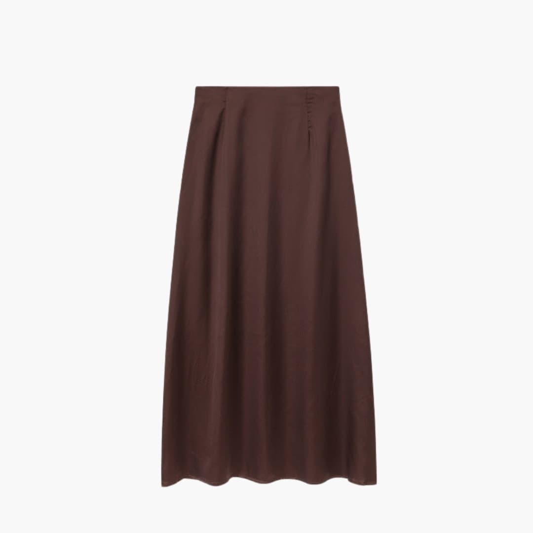 Women's High Waist Satin Maxi Skirt