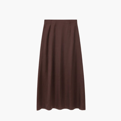 Women's High Waist Satin Maxi Skirt