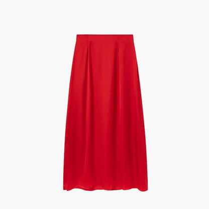 Women's High Waist Satin Maxi Skirt