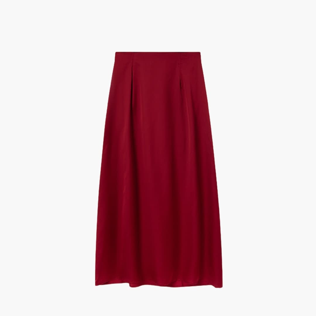 Women's High Waist Satin Maxi Skirt
