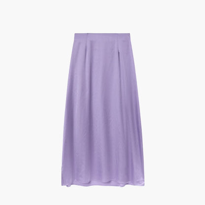 Women's High Waist Satin Maxi Skirt