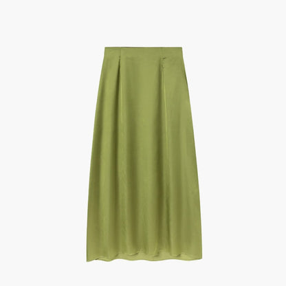 Women's High Waist Satin Maxi Skirt