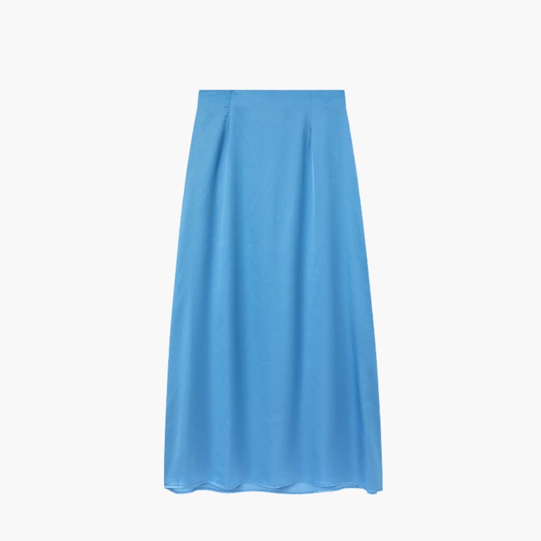 Women's High Waist Satin Maxi Skirt