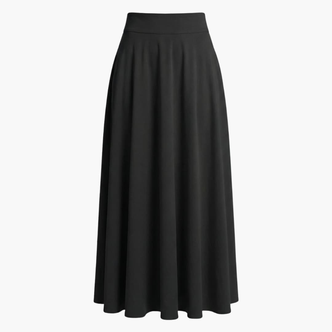Women's High Waist Maxi Skirt with Side Pockets
