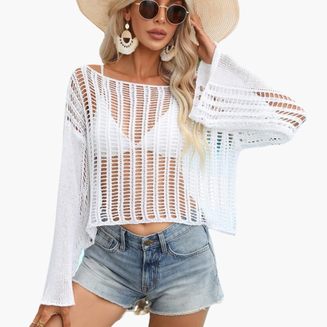 Women's Long Sleeve Mesh Round Neck - VibreMode
