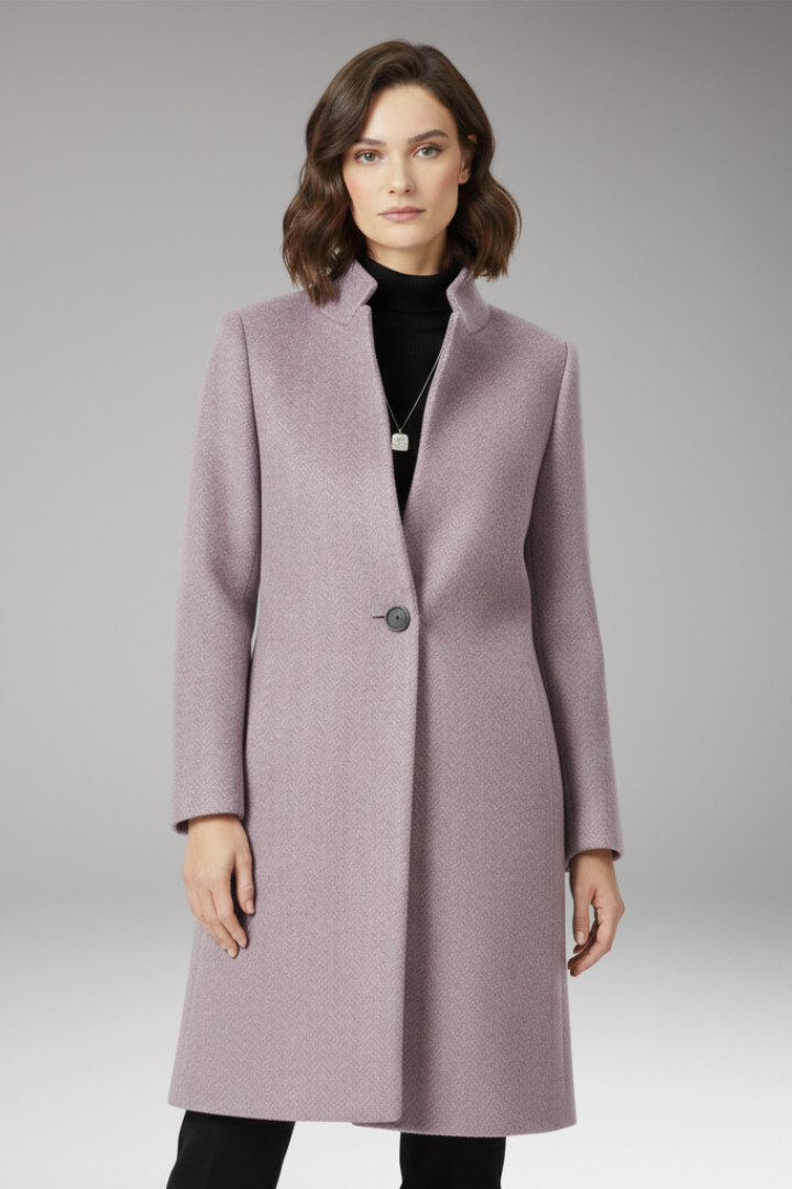 Women's Mid Length Coat Stand Collar