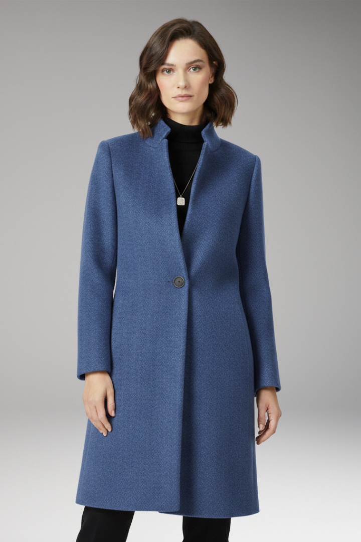 Women's Mid Length Coat Stand Collar
