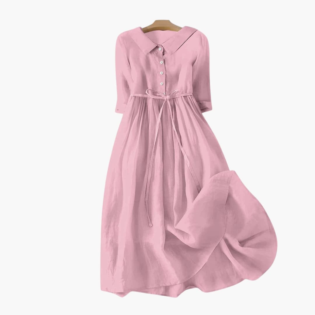 Women's Short Sleeve Midi Dress Loose Fit Summer