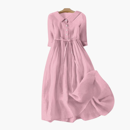 Women's Short Sleeve Midi Dress Loose Fit Summer