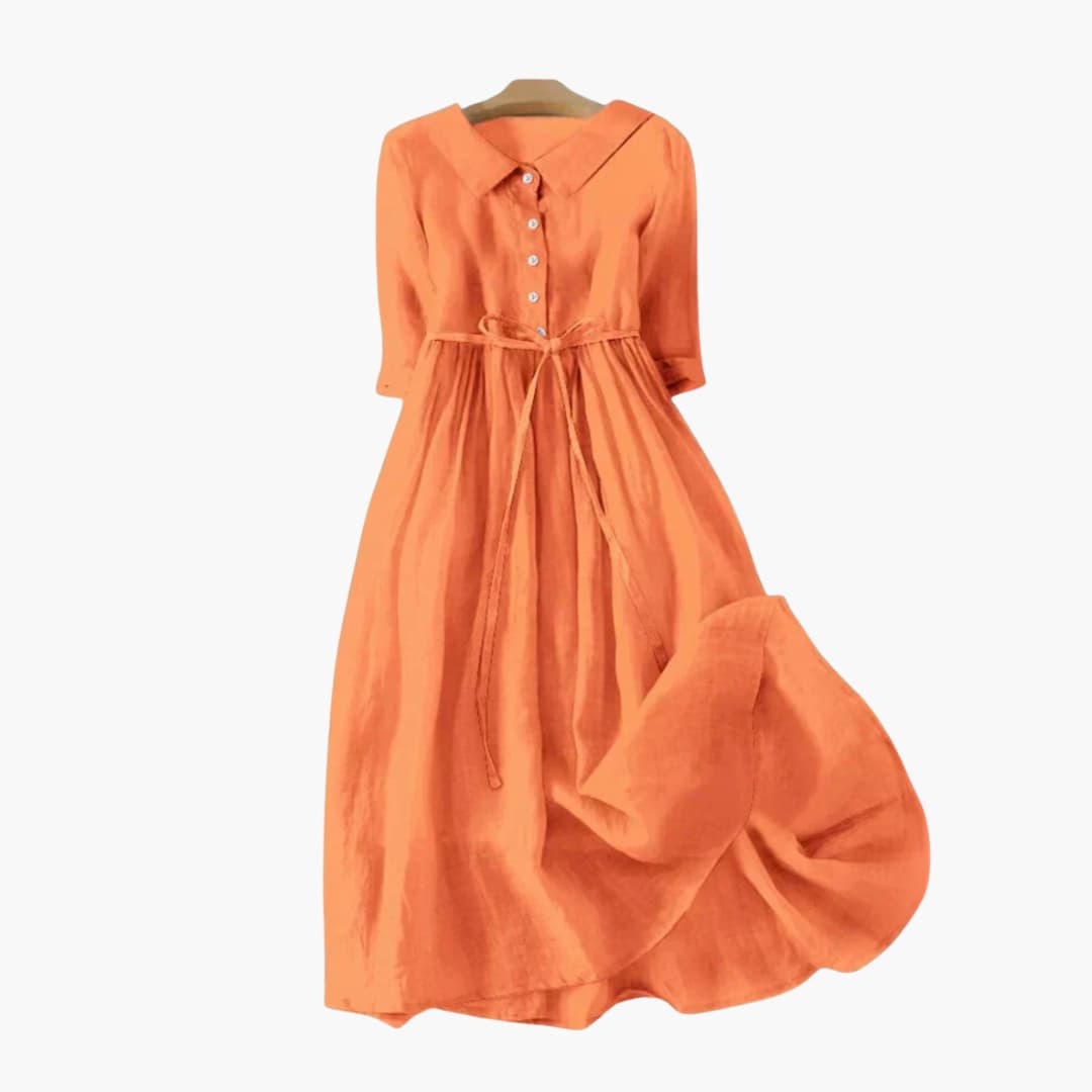 Women's Short Sleeve Midi Dress Loose Fit Summer - VibreMode