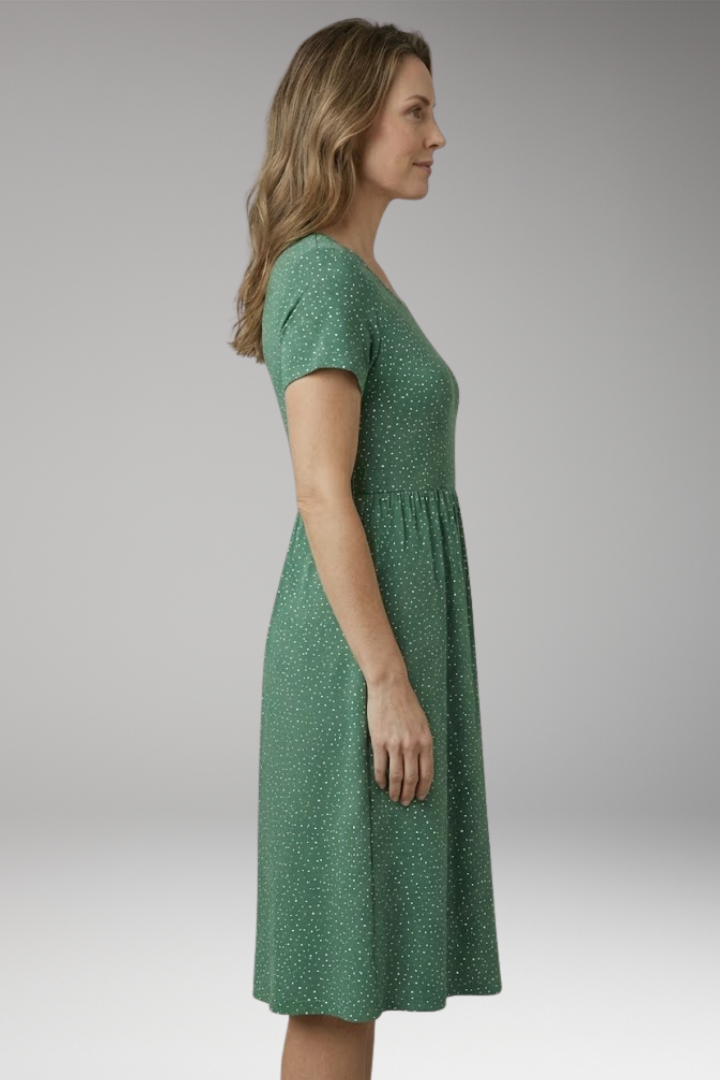 Women's Floral Midi Dress Round Neckline