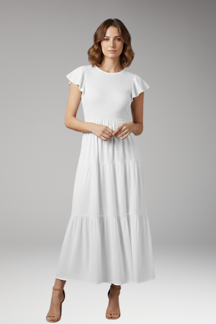 Women's Midi Dress Short Sleeve Relaxed Fit