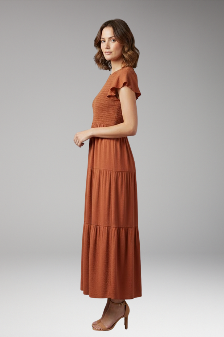 Women's Midi Dress Short Sleeve Relaxed Fit