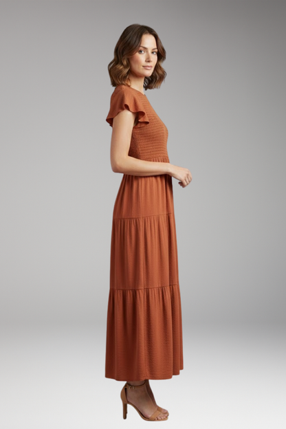 Women's Midi Dress Short Sleeve Relaxed Fit