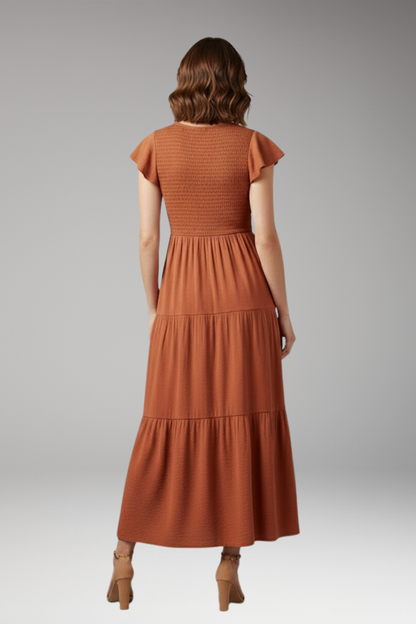 Women's Midi Dress Short Sleeve Relaxed Fit