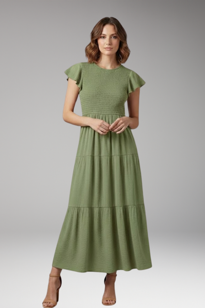 Women's Midi Dress Short Sleeve Relaxed Fit
