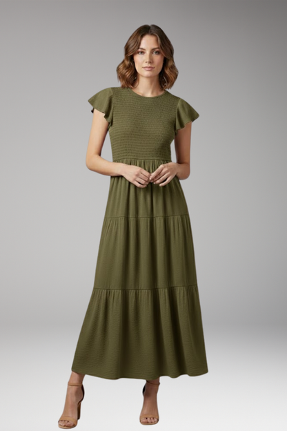 Women's Midi Dress Short Sleeve Relaxed Fit