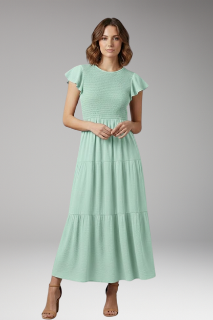 Women's Midi Dress Short Sleeve Relaxed Fit