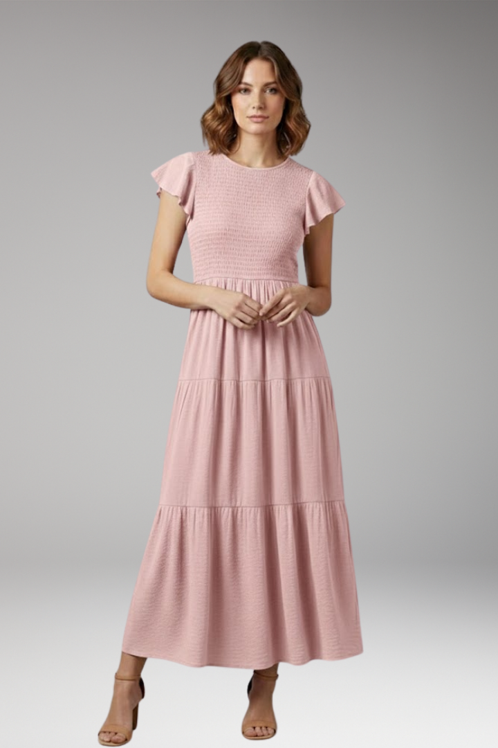 Women's Midi Dress Short Sleeve Relaxed Fit
