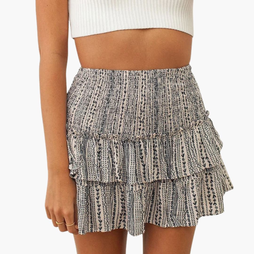 Women's Elastic Waist Midi Skirt Straight Hemline