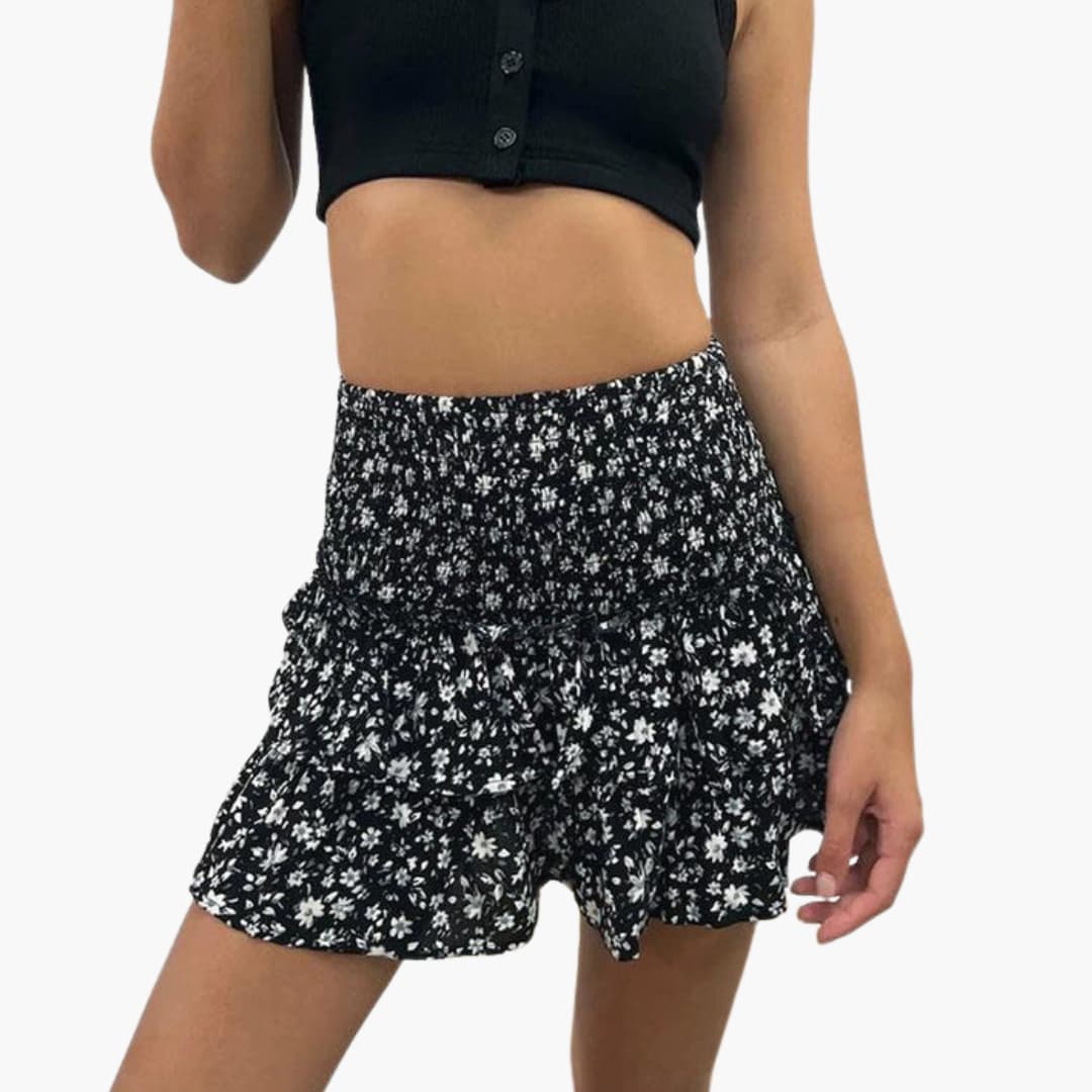 Women's Elastic Waist Midi Skirt Straight Hemline