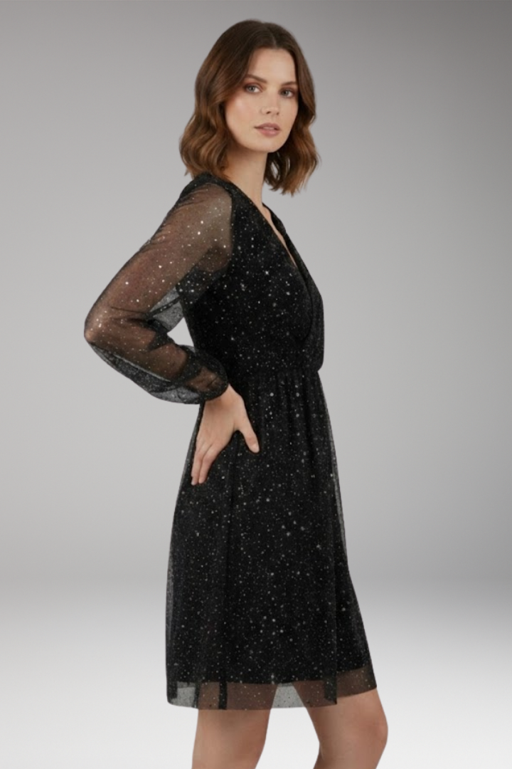 Women's Mini Balloon Sleeve Surplice Dress