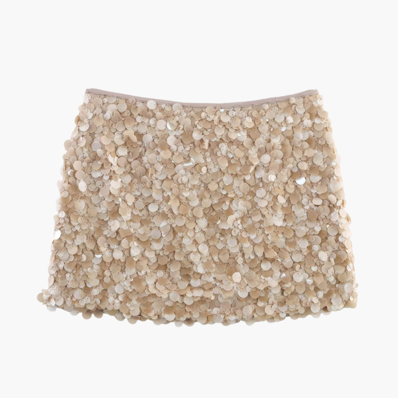 Women's Sequin Mini Skirt Straight Hem - VibreMode