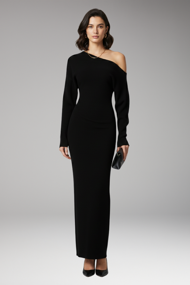 Women's Off Shoulder Knit Dress Fitted