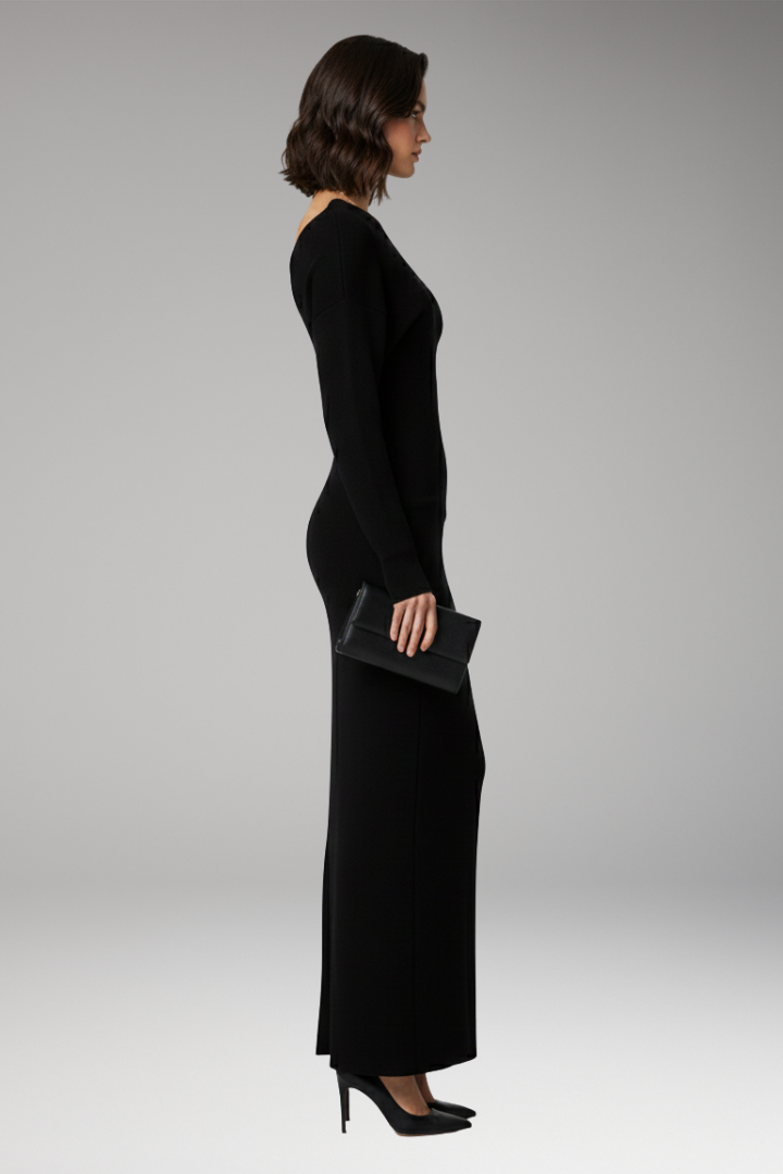 Women's Off Shoulder Knit Dress Fitted