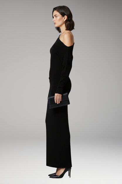 Women's Off Shoulder Knit Dress Fitted