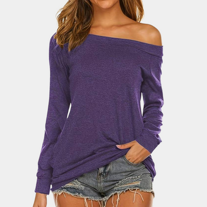 Women Off Shoulder Long Sleeve Blouse
