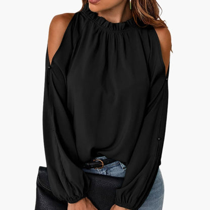 Women's Off Shoulder Puff Sleeve Blouse Loose Fit