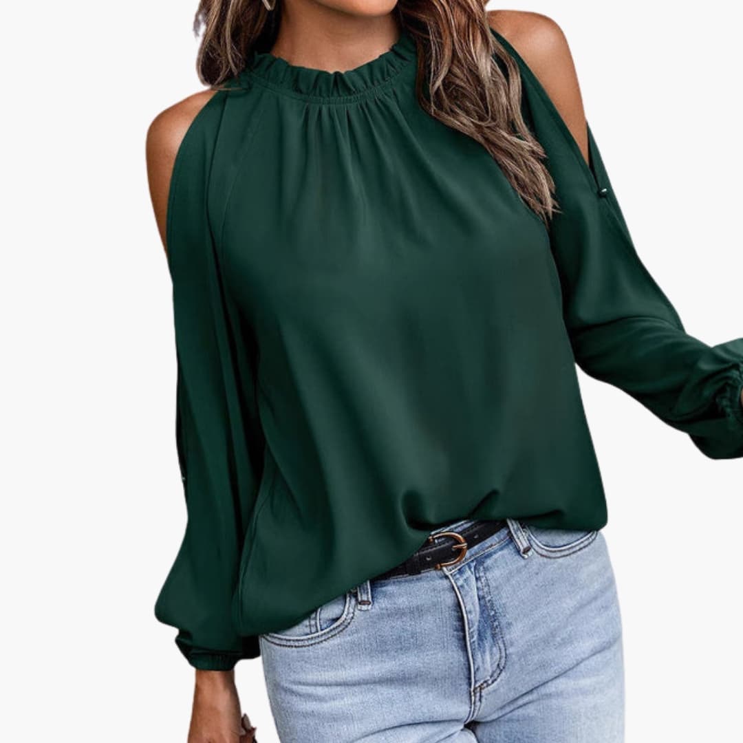 Women's Off Shoulder Puff Sleeve Blouse Loose Fit - VibreMode