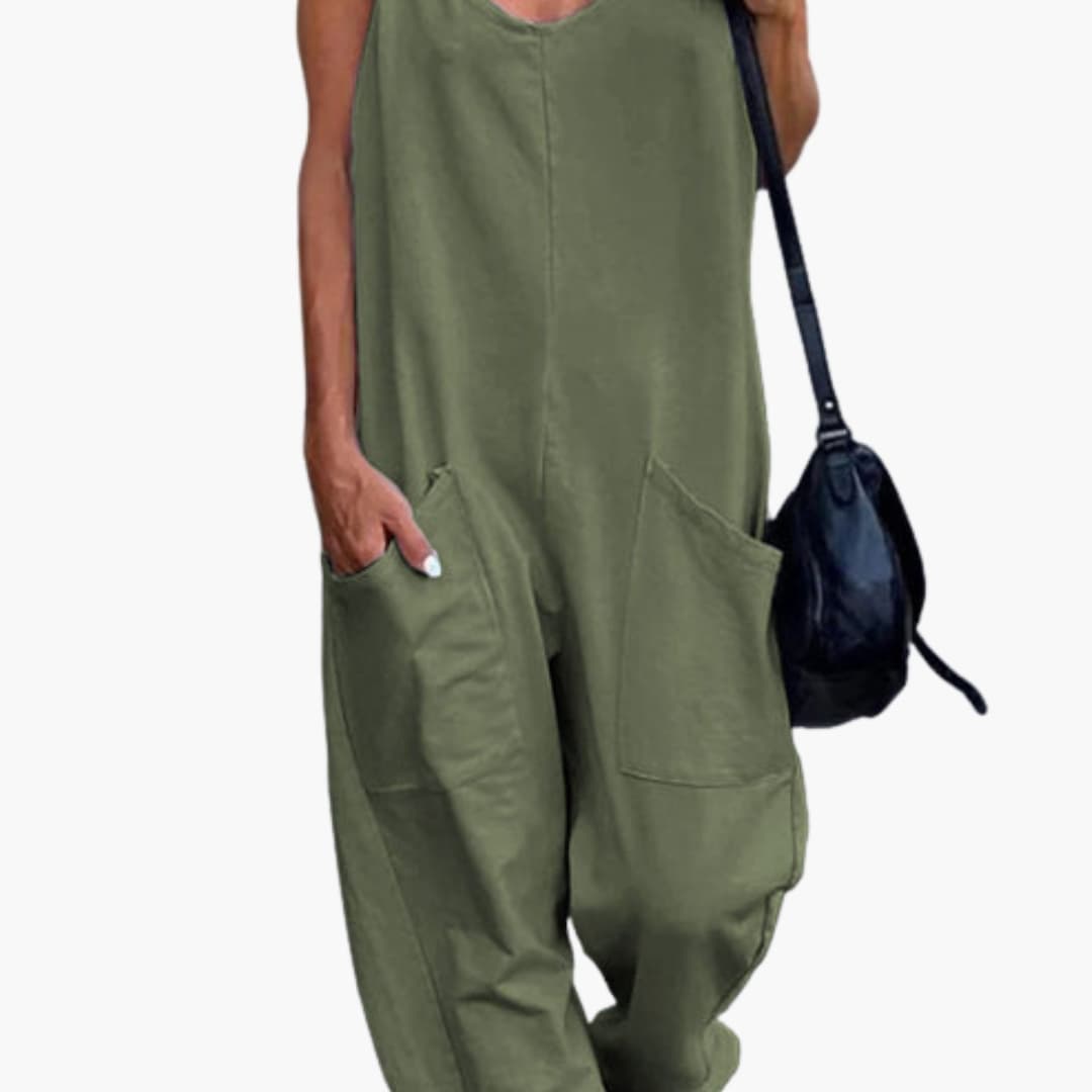 Women's Adjustable Overall Pants Front Pockets