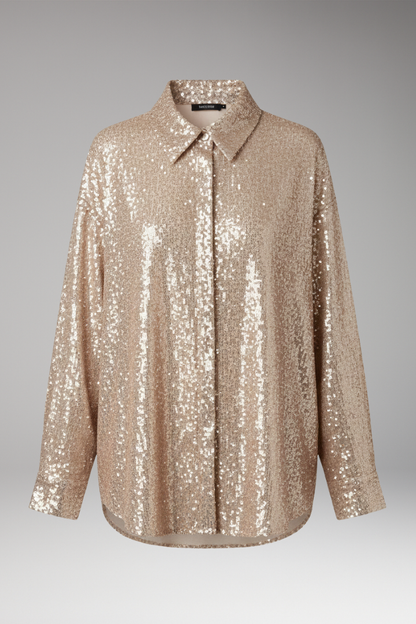 Women's Sequined Blouse Oversized Structured Cut - VibreMode