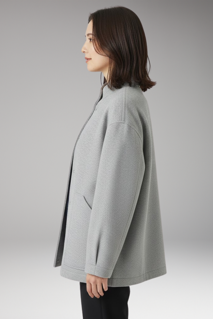 Women's Oversized Bomber Jacket Snap Button Closure