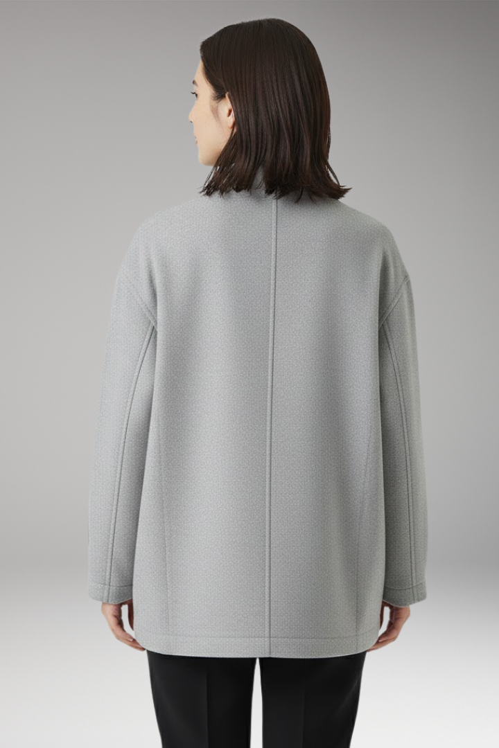 Women's Oversized Bomber Jacket Snap Button Closure
